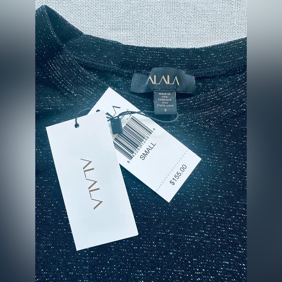 ALALA Charter Ruched Sparkle Sweatshirt Top New - Picture 6 of 11